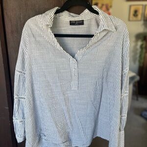 Lane Bryant Women's Striped Button Down Shirt